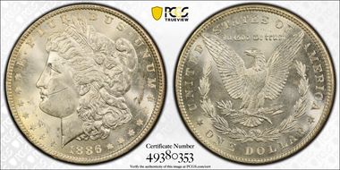 1886 $1 MS62