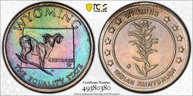 (1969)-FM AR Medal Wyoming States of the Union MS68