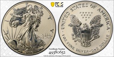 2006-P $1 Eagle-20th Anniv. Rev Pr First Strike PR70