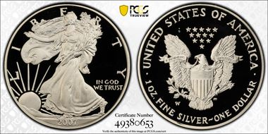 2007-W $1 Silver Eagle  First Strike PR70DCAM