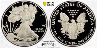 2008-W $1 Silver Eagle First Strike PR70DCAM