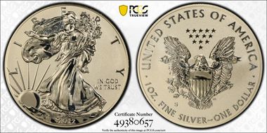 2012-S $1 Silver Eagle Rev PR  75th Anniversary SF Mint Set First Strike PR70