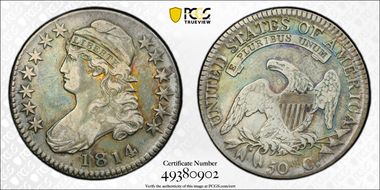 1814 50C Overton 104a VF30