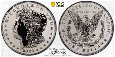 2023-S $1 Morgan Dollar Rev PR  Two-Coin Reverse Proof Set First Strike PR70