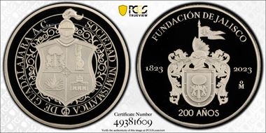 2023-Mo Medal 200 Years of Jalisco Ag PR69DCAM