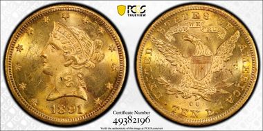 1891-CC $10 MS63