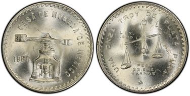 1980-Mo Onza KM-M49b.5  Ag MS64