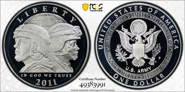 2011-P $1 United States Army PR69DCAM