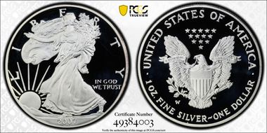 2007-W $1 Silver Eagle PR69DCAM