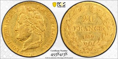 1839-A 20 Fr Gad-1031 AU50