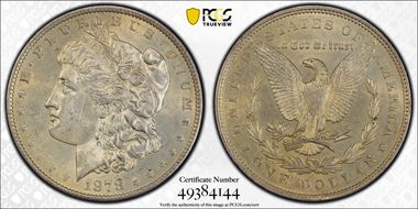 1878 7TF $1 Reverse of 1879 AU55