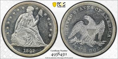 1842 $1 AU58