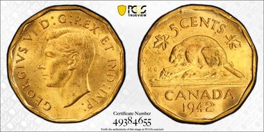 1942 5C Tombac MS63