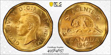 1942 5C Tombac MS63