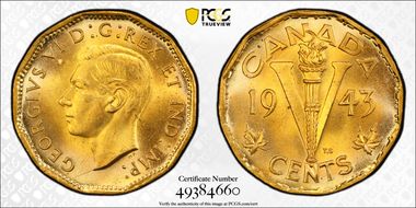 1943 5C Tombac MS65