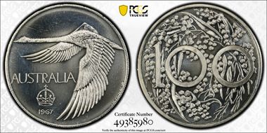 1967 $1 X-M2 Reeded Edge MS62