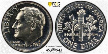 1973-S 10C PR69