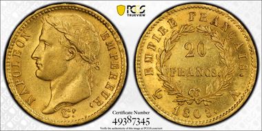1809-A 20 Fr Gad-1025 F-516 MS61
