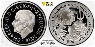 2024 £2 Britannia & Liberty 1oz Ag PR69DCAM