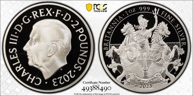 2023 £2 Britannia Charles III Effigy PR69DCAM