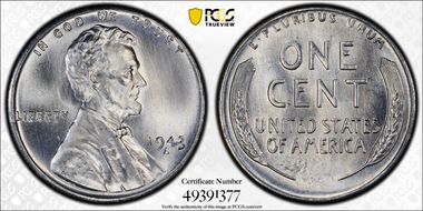 1943-S 1C MS66