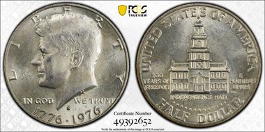 1976-S 50C Silver MS62