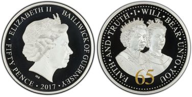 2017 50p Sapphire Jubilee PL69