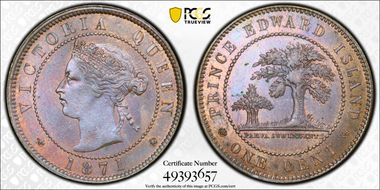 1871 1C Coinage ↑↓ MS64BN