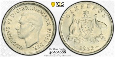 1952(m) 6D KM-45  Ag MS63