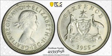 1955(m) 6D KM-58  Ag MS62