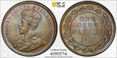 1920 1C Large Cent MS65BN