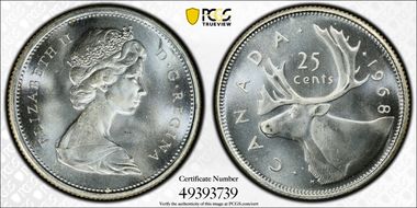 1968 25C Silver MS65