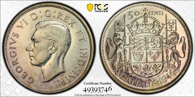 1946 50C Narrow Date MS64