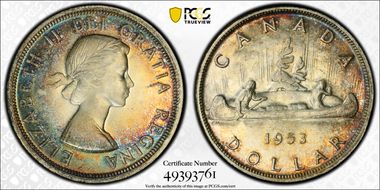 1953 S$1 Strap, SWL MS62