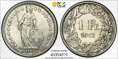 1912 B 1 Fr KM-24 Ag MS63