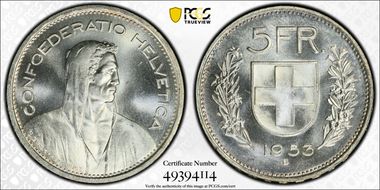 1953 B 5 Fr MS65
