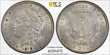 1878 7/8TF $1 Strong AU55
