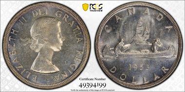 1953 S$1 Strap, SWL MS64