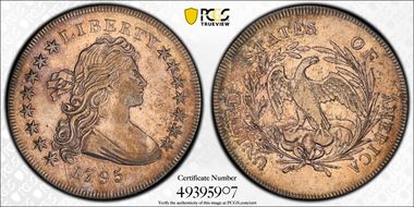 1795 $1 Draped Bust, Centered AU50