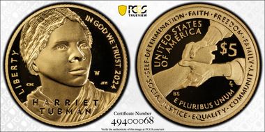 2024-W $5 Harriet Tubman First Strike PR70DCAM
