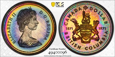 1971 S$1 British Columbia Ag SP68