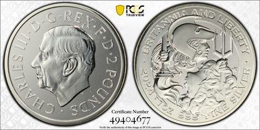 2024 £2 Britannia & Liberty Ag First Strike MS69