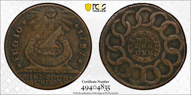 1787 Fugio 1C States United, 4 Cinq VF20BN