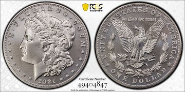 2021-S $1 Morgan Dollar 100th Anniversary First Strike MS70
