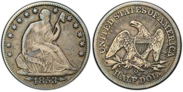 1853-O 50C Arrows and Rays VF35
