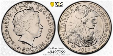 2010 £2 S-BSF9 Britannia Ag MS67