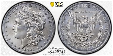 2021-O Privy $1 Morgan Dollar 100th Anniversary First Strike MS70
