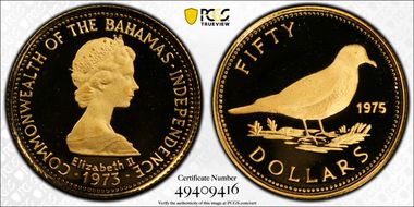 1975 $50 Independence PR69DCAM