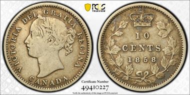 1858 10C VF25