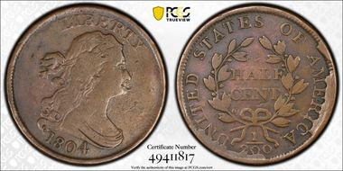 1804 1/2C C-6, Spiked Chin N1BN